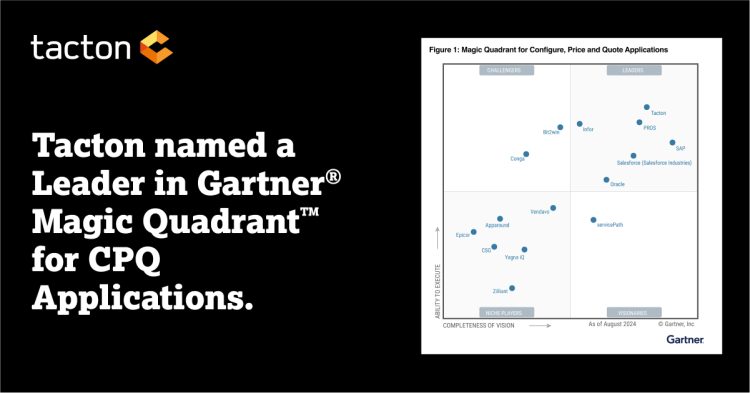 Tacton is Named a Leader in the 2025 Gartner ® Magic Quadrant™ for CPQ Applications for the third consecutive time